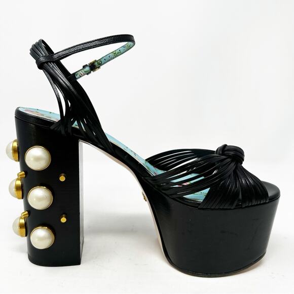 Gucci Allie Pearl Knot Platform Sandals Size 36.5 - Picture 8 of 12